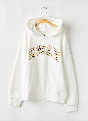 Sweat-shirt à capuche blanc ONLY pour fille