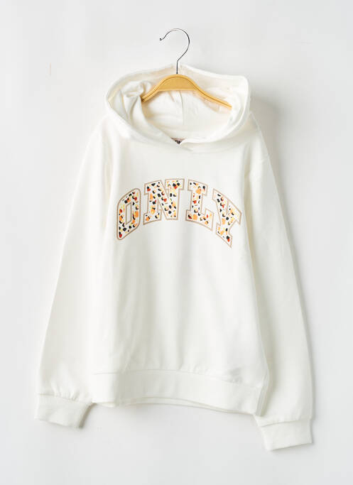 Sweat-shirt à capuche blanc ONLY pour fille