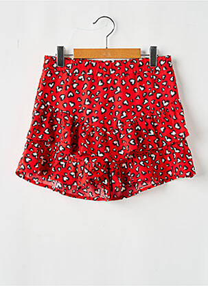 Jupe short tissage crêpe rouge ONLY fille