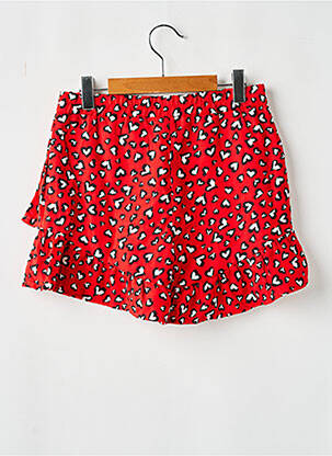 Jupe short tissage crêpe rouge ONLY fille