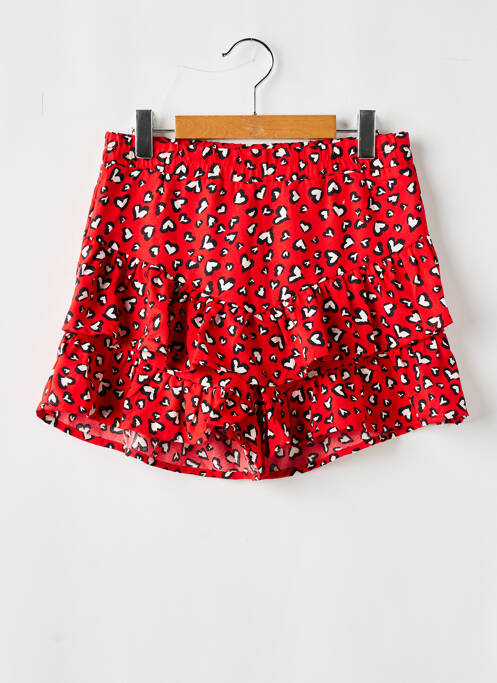 Jupe short tissage crêpe rouge ONLY fille