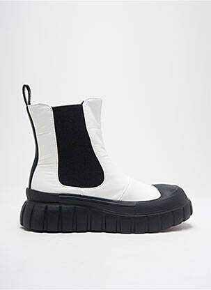 Bottines/boots matière lisse talon de 4 à 6cm blanc CAFE NOIR femme