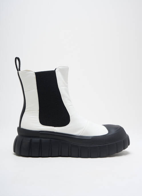 Bottines/boots matière lisse talon de 4 à 6cm blanc CAFE NOIR femme