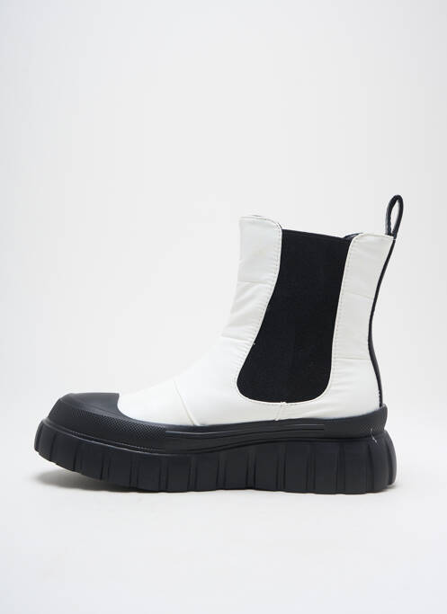 Bottines/boots matière lisse talon de 4 à 6cm blanc CAFE NOIR femme