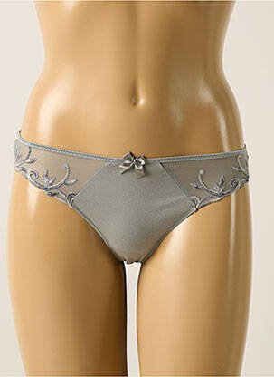 Tanga effet matière satinée gris SIMONE PERELE femme