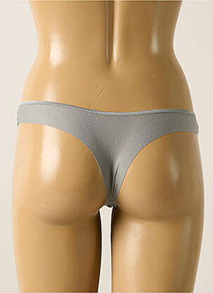 Tanga effet matière satinée gris SIMONE PERELE femme