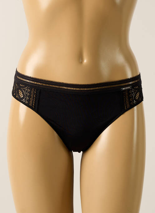 Tanga noir IMPLICITE pour femme