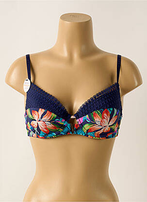 Soutien-gorge effet matière satinée haut soutien-gorge moulé bleu MORGAN femme