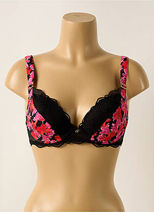 Soutien-gorge effet matière satinée haut soutien-gorge moulé noir MORGAN femme