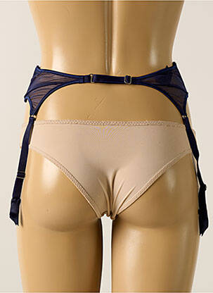 Guêpière/porte-jarretelle effet matière satinée bleu IMPLICITE femme