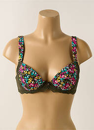 Soutien-gorge effet matière satinée haut soutien-gorge moulé vert MORGAN femme