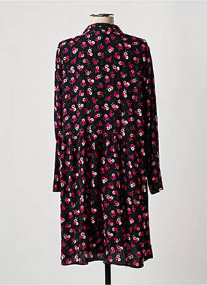 Robe mi-longue imprimé fleurs manches longues noir DES PETITS HAUTS femme