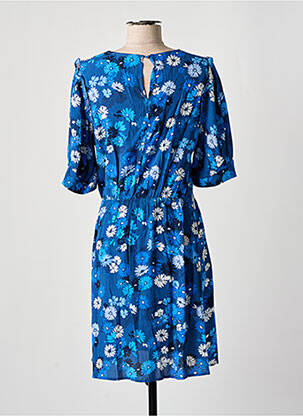 Robe courte imprimé fleurs manches courtes bleu LA PETITE ETOILE femme