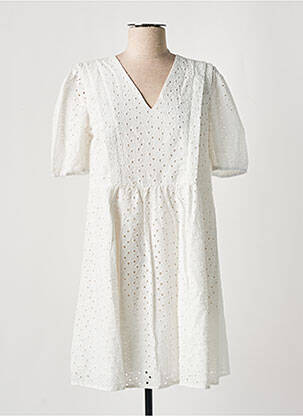 Robe courte coupe évasée manches courtes blanc GRACE & MILA femme