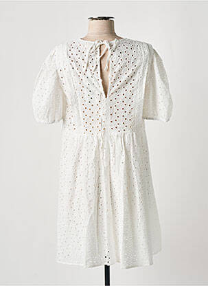 Robe courte coupe évasée manches courtes blanc GRACE & MILA femme