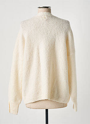 Gilet manches longues resserrée sur le bas beige DES PETITS HAUTS femme