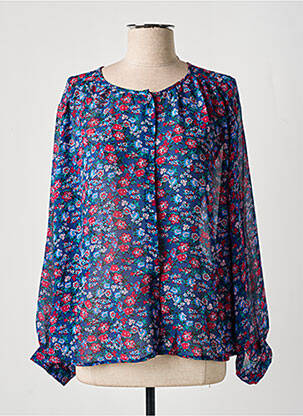 Chemisier imprimé fleurs manches longues bleu GRACE & MILA femme