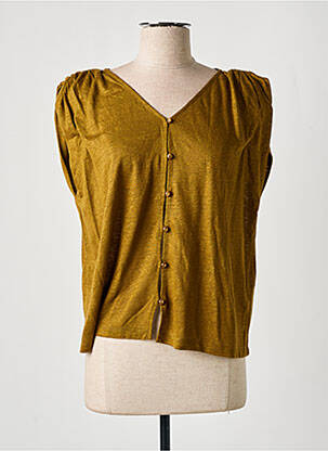 Chemisier manches courtes manches courtes vert DES PETITS HAUTS femme