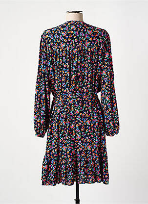Robe mi-longue coupe fluide manches longues bleu DES PETITS HAUTS femme
