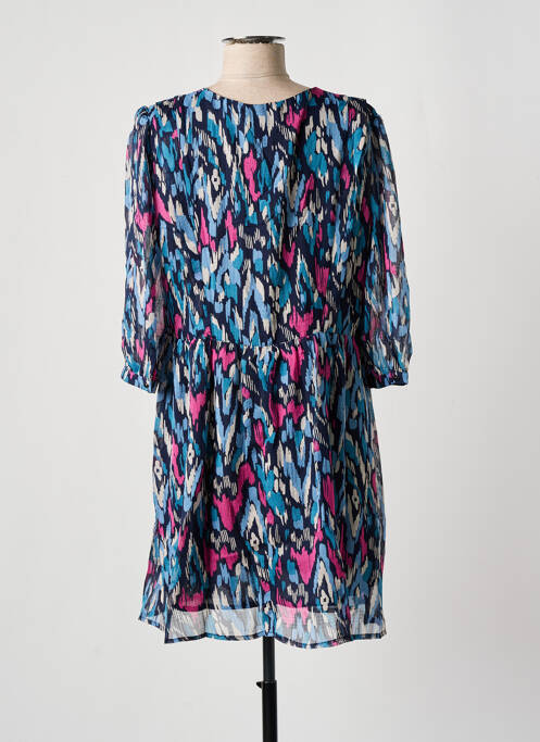Robe mi-longue manches 3/4 manches 3/4 bleu GRACE & MILA femme