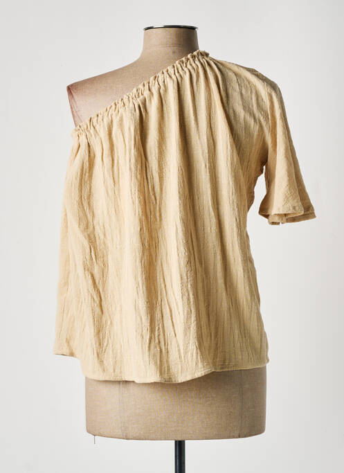 Blouse manches courtes manches courtes beige BOBBIE&BOB femme
