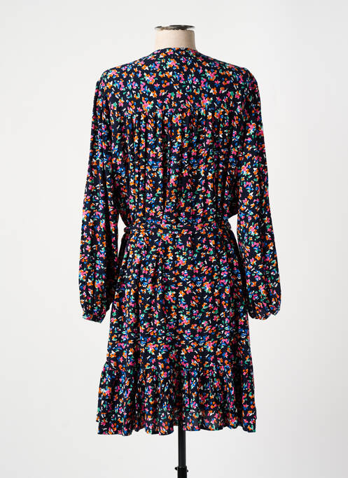Robe mi-longue imprimé fantaisie manches longues bleu DES PETITS HAUTS femme