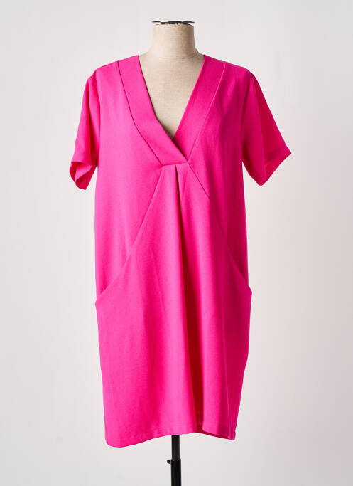 Robe mi-longue rose PAKO LITTO pour femme