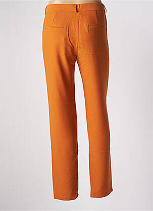 Pantalon droit tissage crêpe taille normale orange LA PETITE ETOILE femme