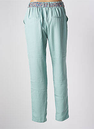 Pantalon droit fermeture zippée sous rabat avec crochet taille normale bleu RUE MAZARINE femme