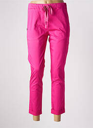 Pantalon 7/8 stretch taille normale rose PAKO LITTO femme
