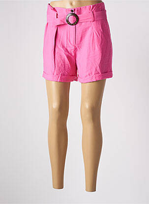 Short taille à pinces taille haute rose BOBBIE&BOB femme