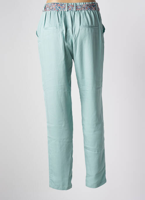 Pantalon droit fermeture zippée sous rabat avec crochet taille normale bleu RUE MAZARINE femme