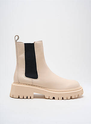 Bottines/boots matière lisse talon de 4 à 6cm beige MI/MAI femme