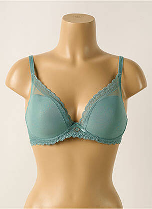 Soutien-gorge effet matière satinée haut soutien-gorge moulé vert CHANTELLE femme