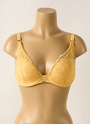 Soutien-gorge effet matière satinée haut soutien-gorge moulé jaune CHANTELLE femme