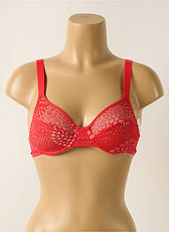 Soutien-gorge effet matière satinée haut soutien-gorge emboitant rouge IMPLICITE femme