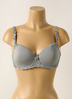 Soutien-gorge effet matière satinée haut soutien-gorge moulé gris SIMONE PERELE femme