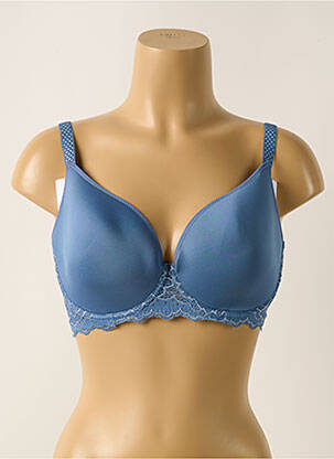 Soutien-gorge effet matière satinée haut soutien-gorge moulé bleu SIMONE PERELE femme