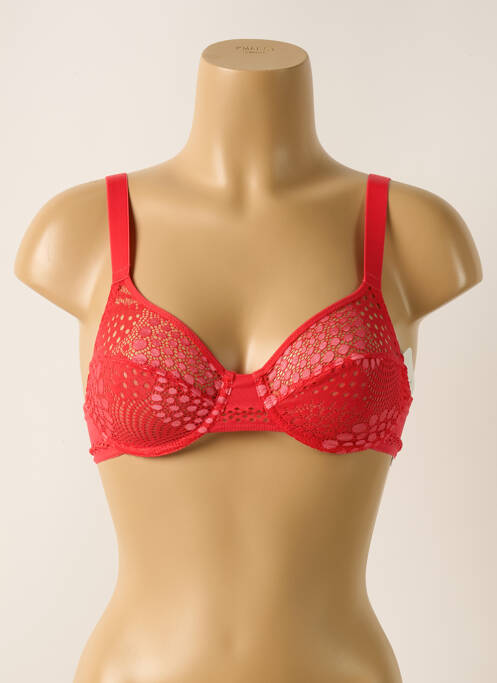 Soutien-gorge effet matière satinée haut soutien-gorge emboitant rouge IMPLICITE femme