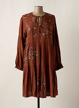 Robe mi-longue marron AGATHE & LOUISE pour femme