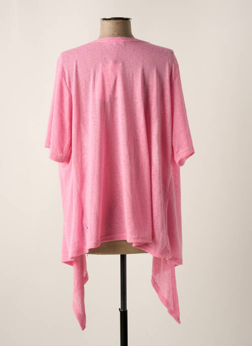 Gilet manches longues rose ZHENZI pour femme