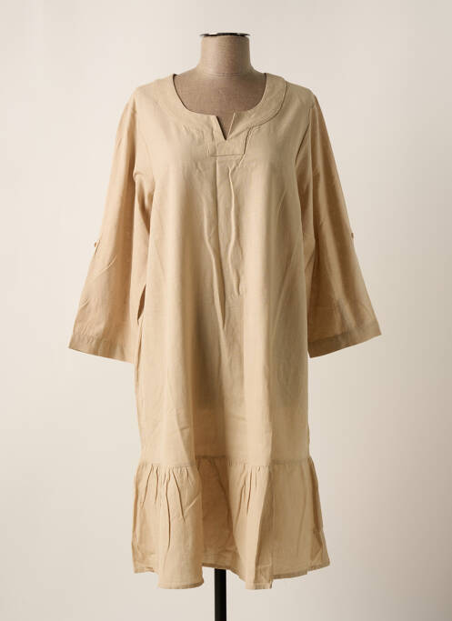 Robe mi-longue beige ZHENZI pour femme