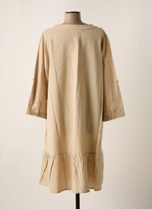 Robe mi-longue beige ZHENZI femme