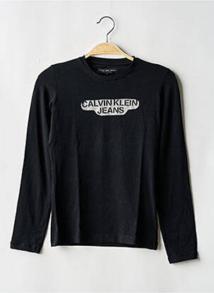 Top coupe cintrée manches longues noir CALVIN KLEIN fille