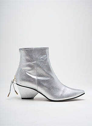 Bottines/boots matière lisse talon de 4 à 6cm argent REIKE NEN femme
