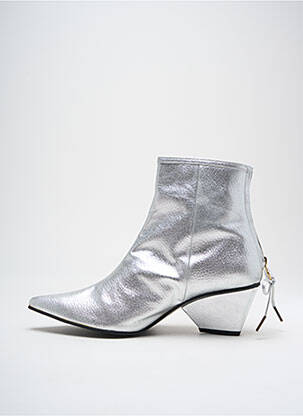 Bottines/boots matière lisse talon de 4 à 6cm argent REIKE NEN femme