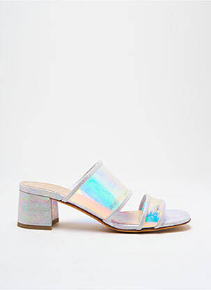 Mules/sabots tissage satiné talon de 4 à 6cm argent MARYAM NASSIR ZADEH femme