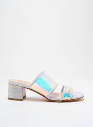 Mules/sabots tissage satiné talon de 4 à 6cm argent MARYAM NASSIR ZADEH femme