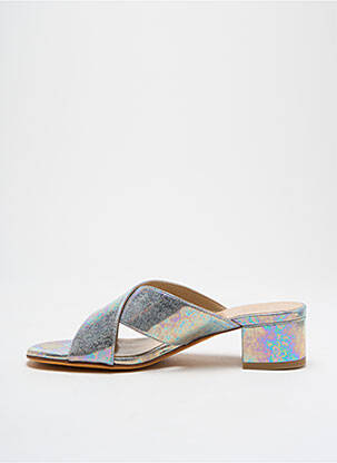 Mules/sabots tissage satiné talon de 4 à 6cm argent MARYAM NASSIR ZADEH femme