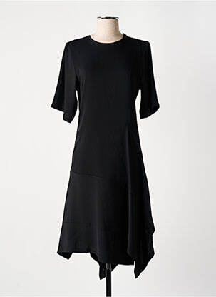 Robe mi-longue coupe fluide manches courtes noir KOCHÉ femme